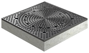 Manhole cover - frame design: Duropren BEGU square and cast iron cover