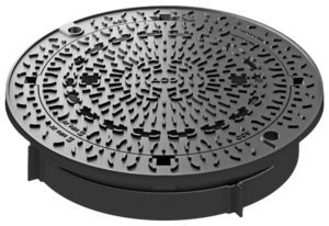 Manhole cover - frame design: Bituplan can be rolled in