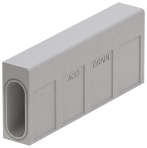 Channel body as dropped kerb and middle piece for property entrances