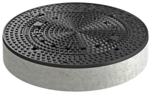 Manhole cover - frame design: Duropren Beguplan and cast iron cover