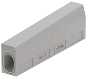 Channel body as dropped kerb and middle piece for property entrances