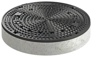 Manhole cover - frame design: Duropren BEGU round and cast iron cover