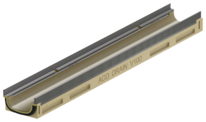 Shallow channel without invert gradient, 1000 mm