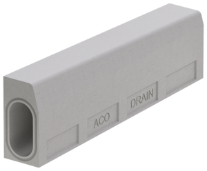 Channel body as dropped kerb and middle piece for property entrances