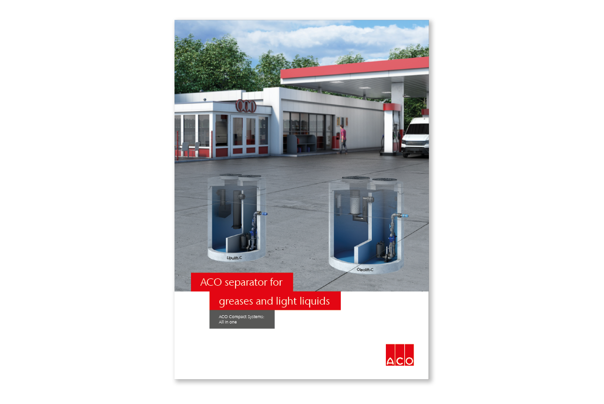 ACO separator for greases and light liquids 
ACO Compact Systems: All in one